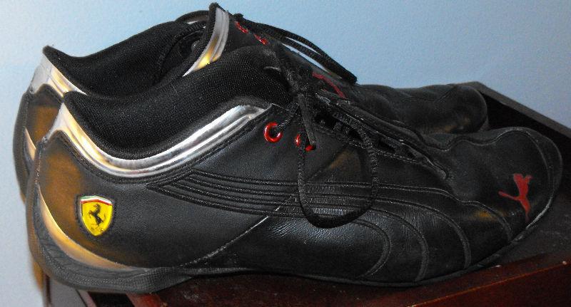 Mens Collector Puma-Ferrari Athletic Shoes, Black Leather