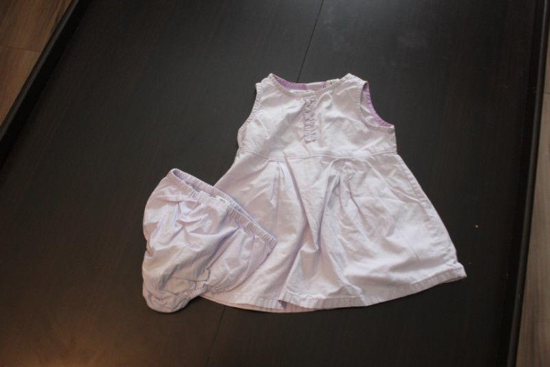Girl's EUC lilac sundress & diaper cover by Gap size 6-9 months