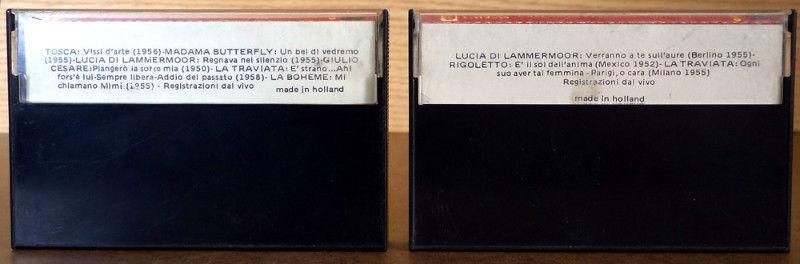 3 MARIA CALLAS Cassette Tapes (Made in Holland) 1950s recordings