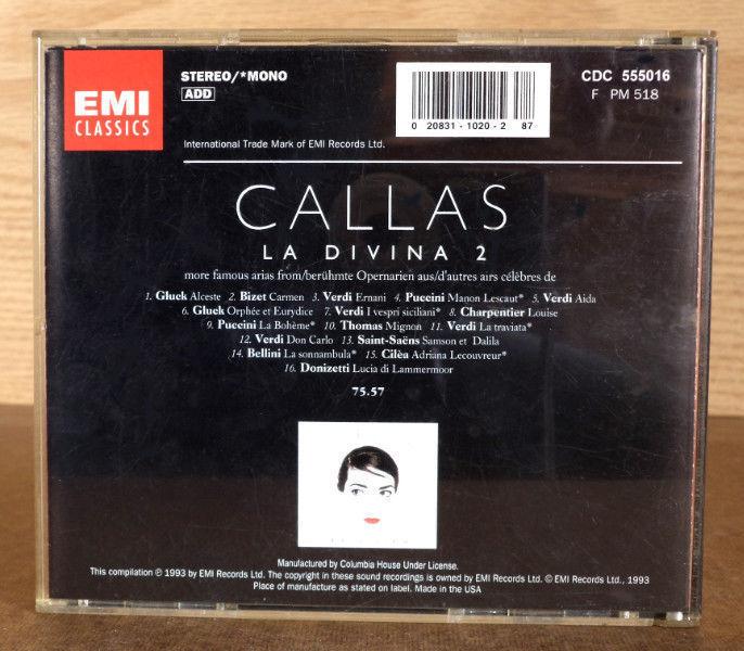 MARIA CALLAS: La Divina 2 / EMI Classics Opera Classical CD