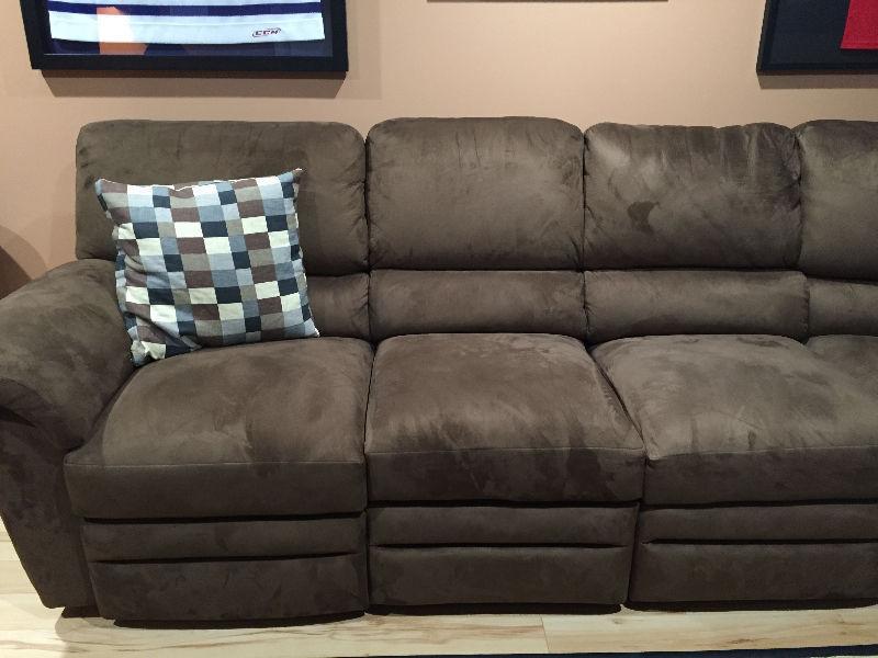 Lazy Boy Sectional Couch with reclining chairs- 4 Cushions