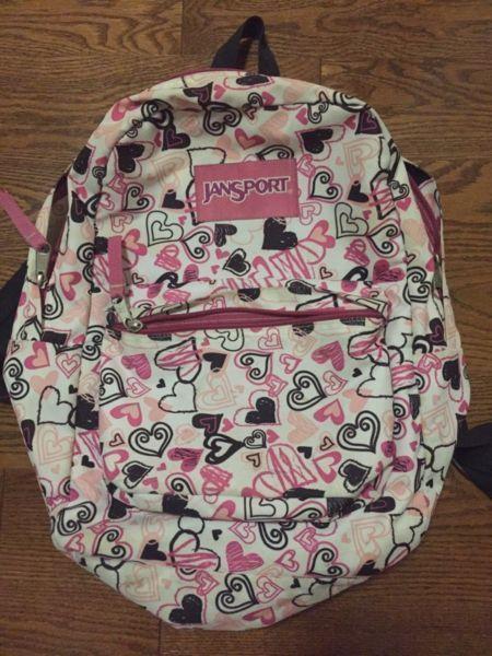 Pink heart jansport backpack lightly used