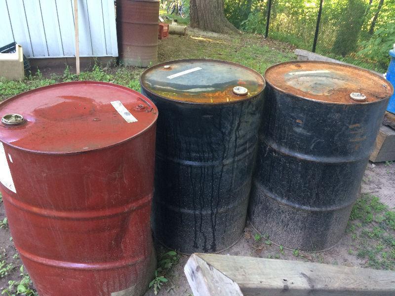 FREE 3- 45 gallon Steel Barrels