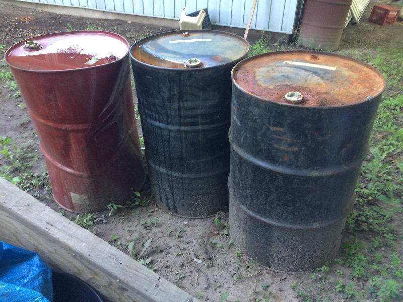 FREE 3- 45 gallon Steel Barrels