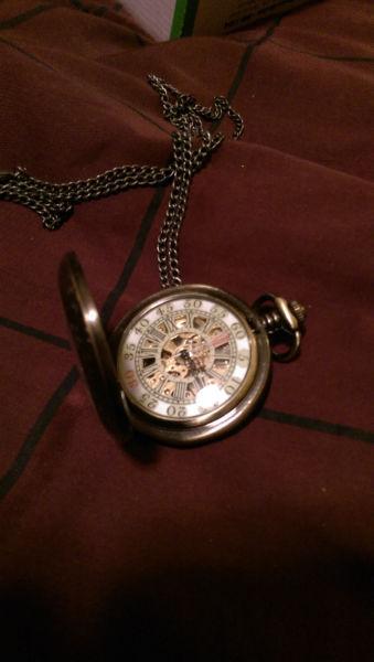 Antique looking skeletal pocket watch