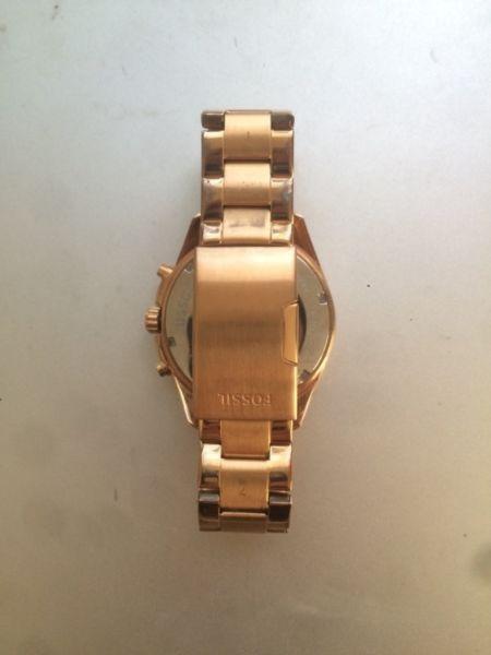 Gold Fossil Watch