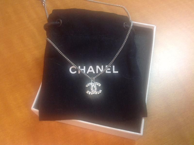 Stunning and Authentic Chanel Crystal Logo necklace