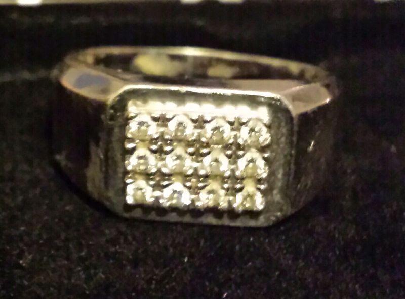 Men's 14 Karet White Gold Diamond Ring