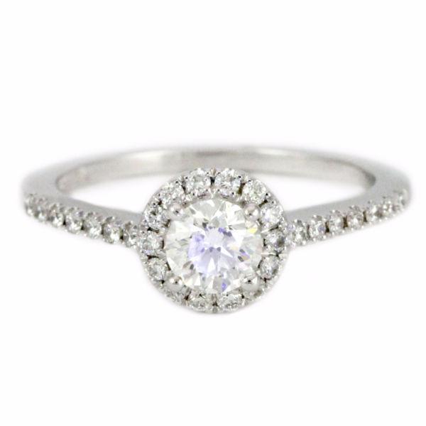 One 14k White Gold Diamond Engagement Ring (new halo) #2294