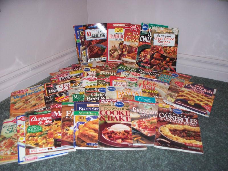 BASKET FULL OF RECIPE BOOKS (75 Total)