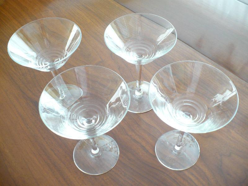 4 MIKASA MARTINI/ COCKTAIL GLASES - NEW