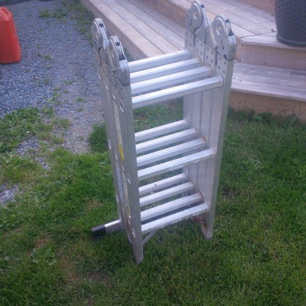 13 FOOT USED ALUMINUM ARTICULATING LADDER IN GOOD CONDITION