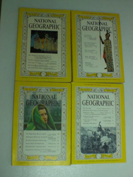 National Geographic - Jan to Dec 1961 - 12 issues - 5 Maps -USED