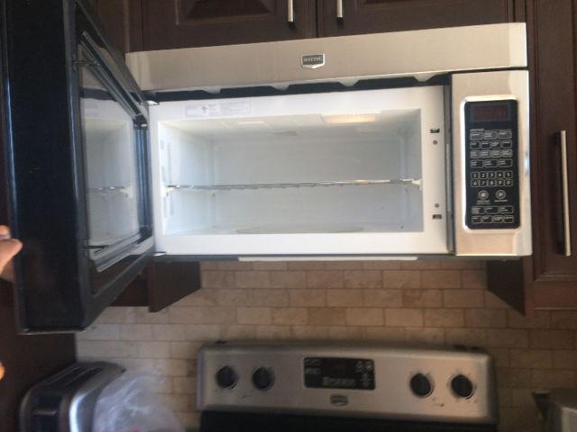 Maytag stainless steel over the range microwave exhaust system