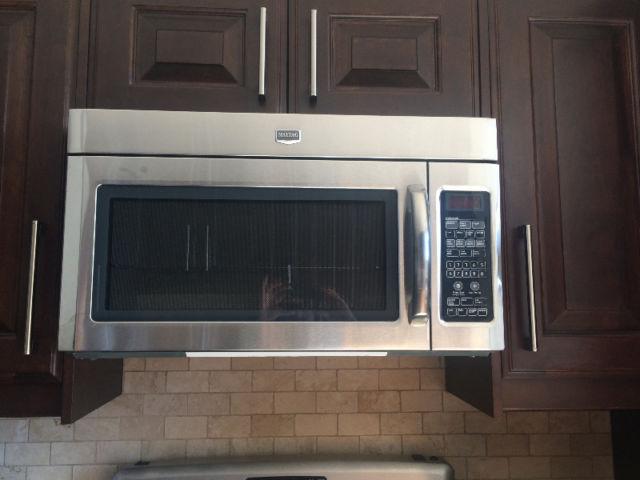 Maytag stainless steel over the range microwave exhaust system