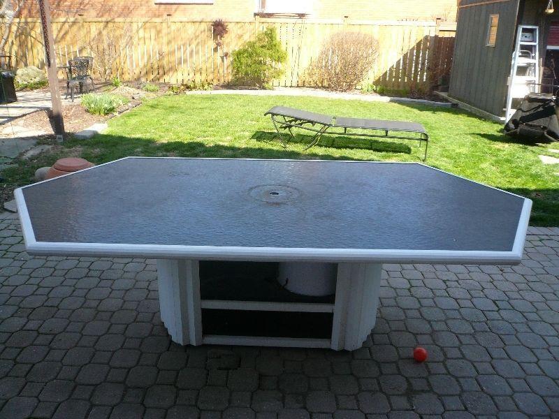 large aluminum patio table
