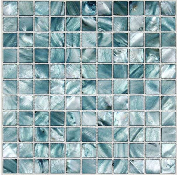 Blue backsplash kitchen tile mother of pearl 11 sheets