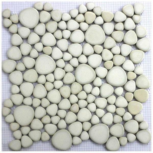 white color pebble ceramic tiles 12 x 12 11 sheets in box