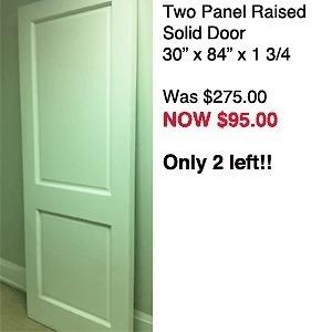 Two Raised Panel Solid Door - Priced to Clear