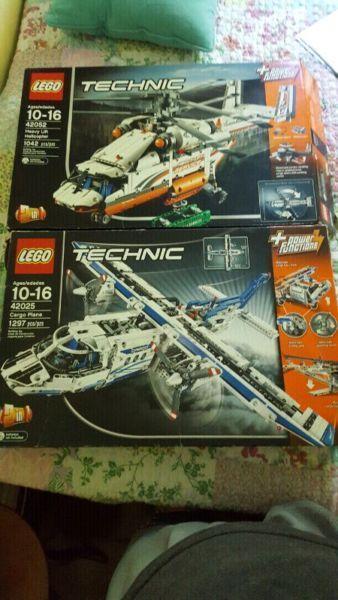 Lego Technic Cargo Plane and Heavy Lift Helicopter