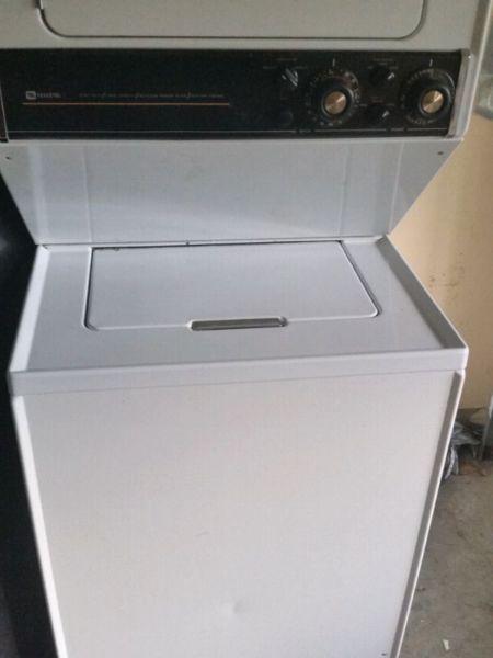 Maytag stacked heavy duty large size washer and dryer