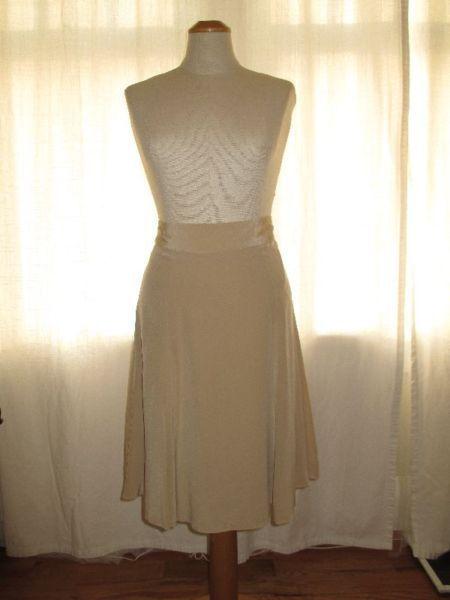 Jacob 100% Silk Taupe Skirt, Size 3/4