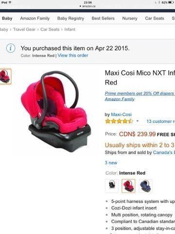 Maxi Cosi Mico NXT Infant car seat