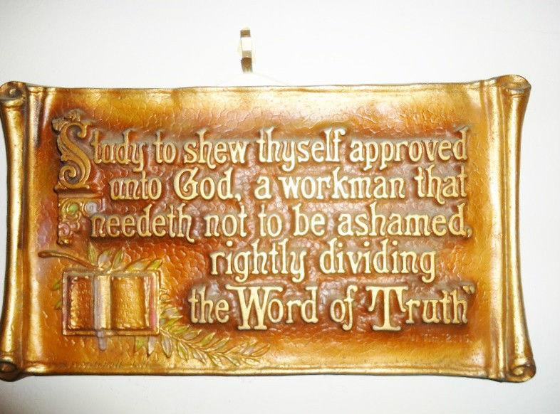 Religious Gold Metal Wall Plaque by A.E. Mitchell Art Company