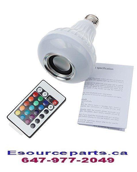Bluetooth Speaker Multicoloured LED Lightbulbs w/ Remote Control