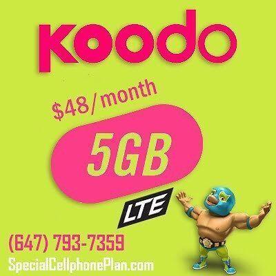 Koodo 5GB LTE Plan $48/month