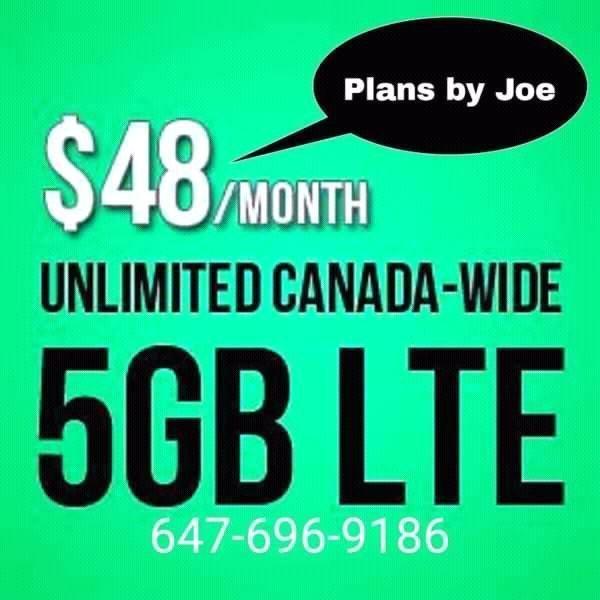 Unlimited $48/month + 5gb/10gb/15gb LTE Data - Plans by Joe