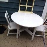 Deck table and two chairs