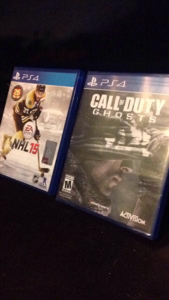 PS4 Nhl 15 and cod ghosts