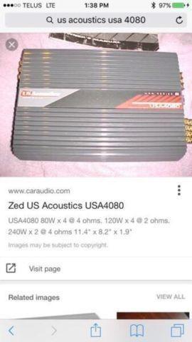 Zed Audio US Acoustics USA4080 high power car amp