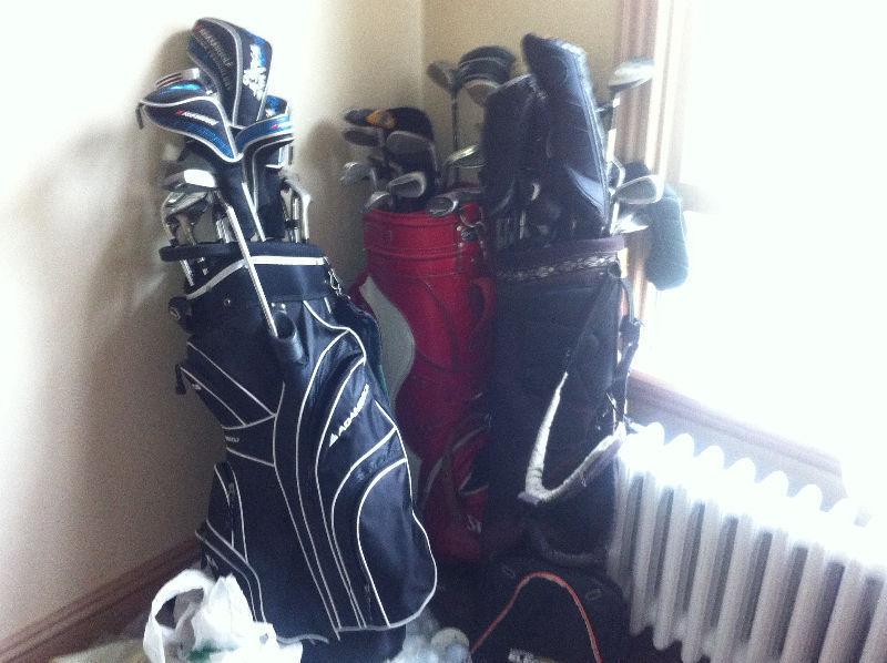 3 sets of golf clubs 500 to 1000 balls