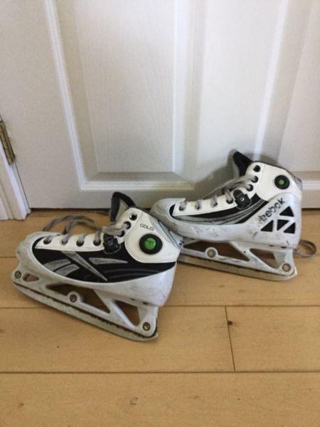 Size 3 Goalie Skates and Glove and Blocker