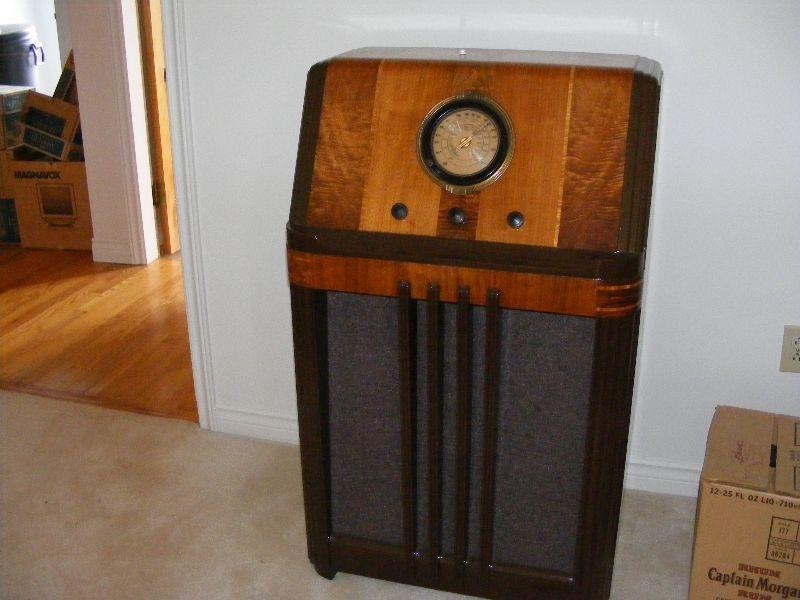 Antique floor model radio