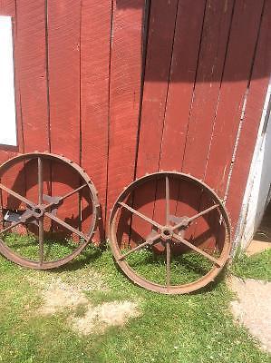 Antique farm machinery wheels
