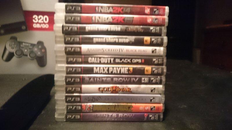 PlayStation 3 320gb with 1 controller and 14 games