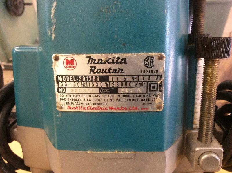 Makita 3.25 hp router , and table
