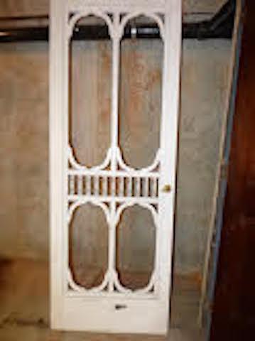 Victorian wooden screen door
