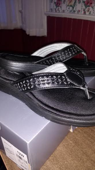 Black & Silver Flip Flop Sandals