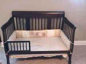 Dark brown 4 in 1 crib and change table