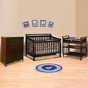 Dark brown 4 in 1 crib and change table