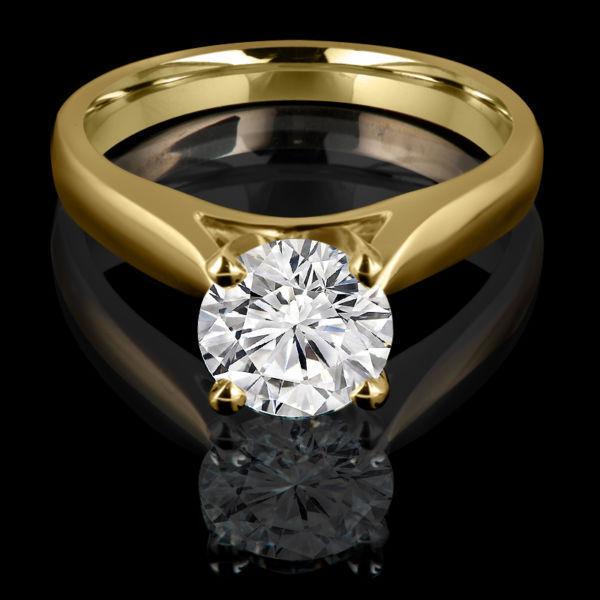 Bague de fiançailles diamant rond 1.50CT Diamond engagement ring