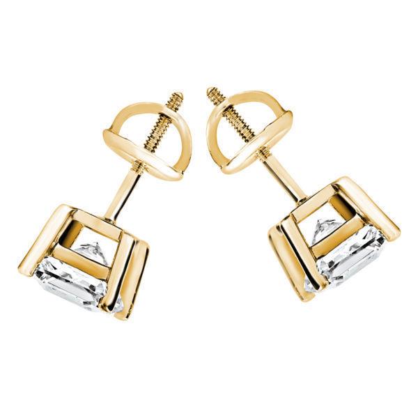 Boucles d'oreilles 2.00CTW 14k Yellow Gold Diamond Stud Earrings