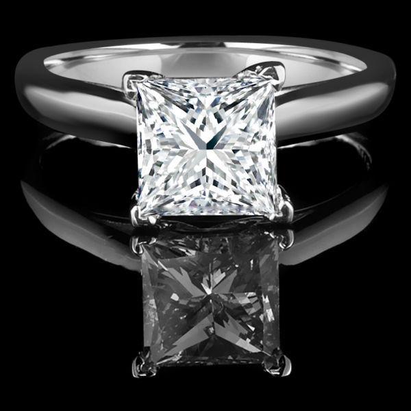 Princess Diamond Engagement Ring 1.10CT Bague de Fiançailles