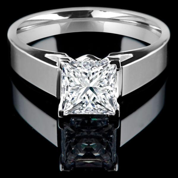Princess Diamond Engagement Ring 1.15CT Bague de Fiançailles