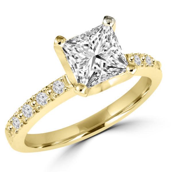 Princess diamond engagement ring 1.85CTW Bague de fiançailles