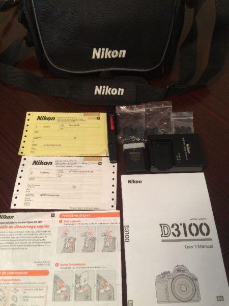 Nikon D3100+18-55mm lens and accessories